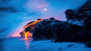 Rocks, Lava, Clouds, Nature, 4K wallpaper