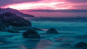 Waves, Nature, Sunrise, 4K wallpaper