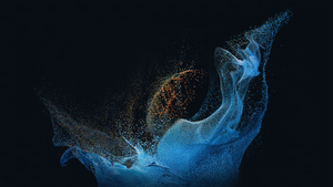 Samsung Galaxy Book Pro, Blue abstract, Stock, Dark background, 4K wallpaper