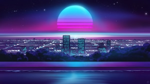 Synthwave, Retrowave, Artist, Artwork, Digital Art, Artstation, 4K wallpaper