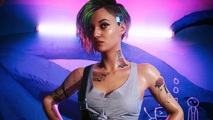 Judy Alvarez, Neon background, Cyberpunk 2077, Female character, 4K wallpaper