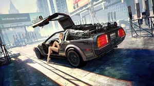 Delorean, Scifi, Cars, Artist, Artwork, Digital Art, Artstation, 4K wallpaper