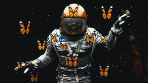 Astronaut, Butterfly, Artist, Artwork, Digital Art, Deviantart, 4K wallpaper