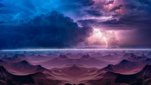 Lightning, Mountains, Nature, 4K wallpaper
