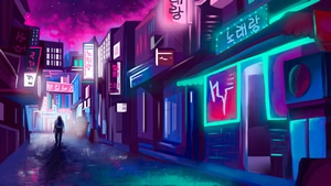 Alone, Neon, Artist, Artwork, Digital Art, Deviantart, 4K wallpaper