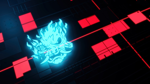 Samurai, Cyberpunk 2077, Logo, Glowing, 4K wallpaper