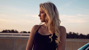 Blonde, Girls, Model, Black Dress, Behance, 4K wallpaper