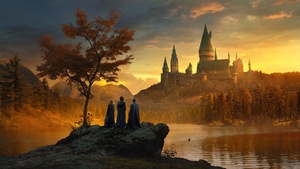 Hogwarts, Harry Potter, Hermione Granger, Ron Weasley, 4K wallpaper