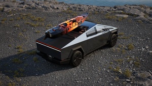 Tesla Cybertruck, Kayak, Electric pickup, 4K wallpaper