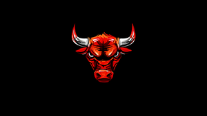 Chicago Bulls, Logo, Basketball team, AMOLED, Minimalist, Black background, 4K wallpaper