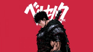 Guts, Berserk, Dragon Slayer, Red background, 4K wallpaper