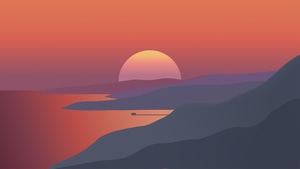 Sunset, Minimalism, Minimalist, Artist, Artwork, Digital Art, Deviantart, 4K wallpaper