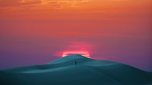 Alone, Sunset, Artist, Artwork, Digital Art, 4K wallpaper
