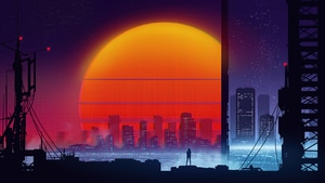 Retrowave, Outrun, Artist, Artwork, Digital Art, Artstation, 4K wallpaper