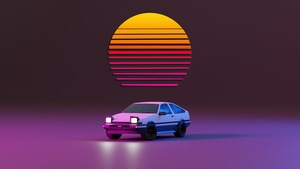 Outrun, Vaporwave, Synthwave, Delorean, Artist, Artwork, Digital Art, 4K wallpaper