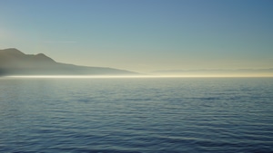 Lake, Mountains, Fog, Nature, 4K wallpaper