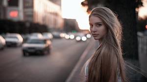 Blonde, Girls, Model, Depth Of Field, 4K wallpaper