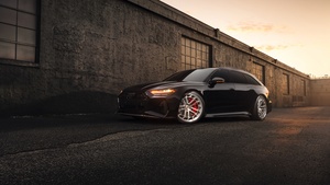 Audi RS6, Custom tuning, Black cars, 4K wallpaper