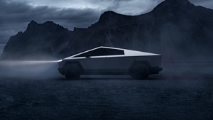 Tesla Cybertruck, 2023, Night, Caves, Electric pickup, 4K wallpaper