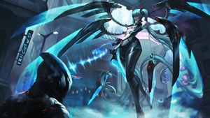 Hatsune Miku, Vocaloid, Anime, Anime Girl, Artist, Artwork, Digital Art, Games, League Of Legends, Artstation, 4K wallpaper