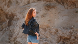 Girls, Model, Leather, Jacket, 4K wallpaper