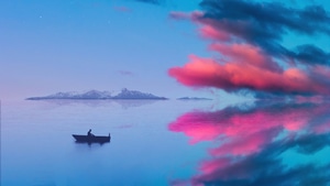 Boat, Fisherman, Artist, Artwork, Digital Art, 4K wallpaper
