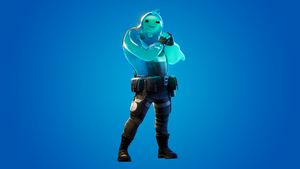 Fortnite, Blue background, 4K wallpaper