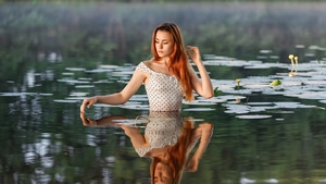 Redhead, Girls, Model, 4K wallpaper