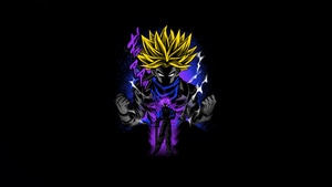 Trunks, Dragon Ball Super, Anime Boy, Anime, Artist, Artwork, Digital Art, Artstation, Dark, Black, 4K wallpaper