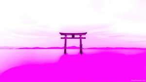 Shirahige Shrine, Vaporwave, Artist, Artwork, Digital Art, Minimalism, Minimalist, 4K wallpaper