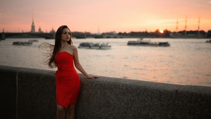 Zemfira Ismailova, Girls, Model, Red Dress, 4K wallpaper