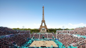 Paris, Summer Olympics, Volleyball, Eiffel Tower, 2024, 4K wallpaper