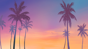 GTA 6, Teaser, Gradient background, Palm trees, Grand Theft Auto VI, 2025 Games, 4K wallpaper