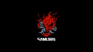 Cyberpunk 2077, Samurai, 2021 Games, Games, Dark, Black, Logo, Minimalism, Minimalist, 4K wallpaper