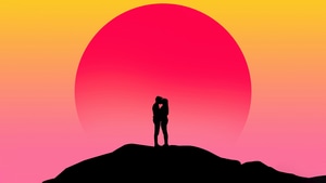 Couple, Love, Kissing, Silhouette, Artist, Artwork, Digital Art, Artstation, 4K wallpaper