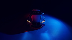 BMW CSL, Colorful, Dark room, CGI, Dark background, 4K wallpaper