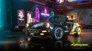 Porsche 911 Turbo Cabriolet, Cyberpunk 2077, Retro, Classic cars, 4K wallpaper