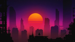 Alone, Retrowave, Artist, Artwork, Digital Art, Artstation, 4K wallpaper