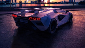 Retro, Lamborghini, Cars, Artist, Artwork, Digital Art, Artstation, 4K wallpaper