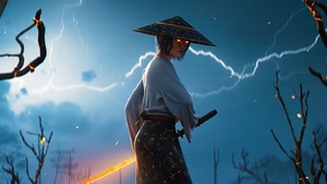 Samurai, Katana, Sword, Artist, Artwork, Digital Art, 4K wallpaper