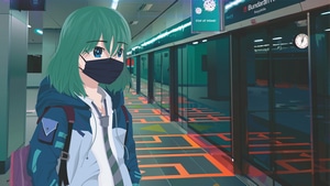 Anime Girl, Anime, Cyberpunk, Train, Artist, Artwork, Digital Art, Artstation, 4K wallpaper