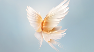 Angel wings, Blue background, Honor, Stock, 4K wallpaper