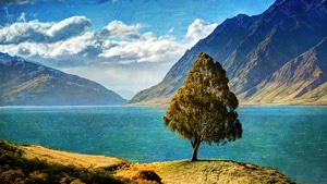 Lake, Mountains, Nature, 4K wallpaper