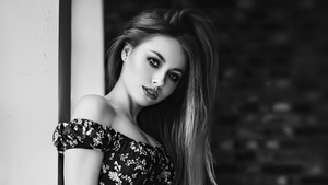 Girls, Model, Monochrome, Black And White, 4K wallpaper