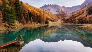 France, Scenery, Outdoor, Autumn background, Fall, Wooden pier, 4K wallpaper