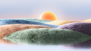 Sunset, Microsoft Design, Colorful, Aesthetic, 4K wallpaper
