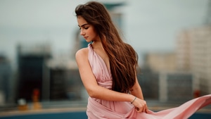 Pink Dress, Girls, Model, 4K wallpaper
