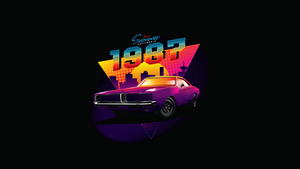 Dodge Charger, California, Summer, AMOLED, Purple, Black background, Vintage car, Synthwave, 4K wallpaper