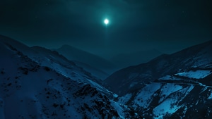Moon, Morning, Nature, 4K wallpaper