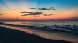 Beach, Sunrise, Nature, 4K wallpaper